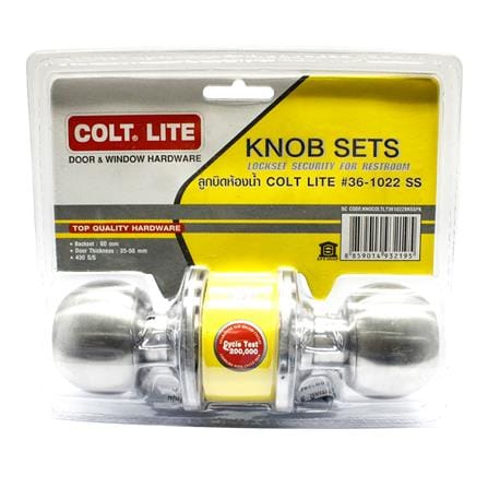 ลูกบิดประตูห้องน้ำ หัวกลม COLT LITE 36-1022 BK/SS หัวกลม สีสเตนเลส