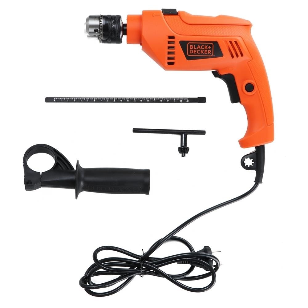 ชุดสว่านกระแทก BLACK&DECKER HD555KMPR B1 13 มม. 550 วัตต์