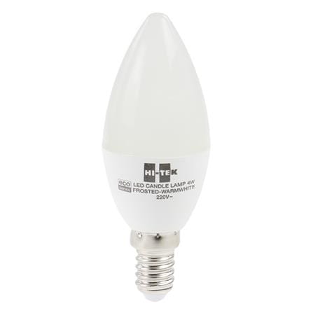 หลอดไฟ LED HI-TEK หลอดจำปา ECO CANDLE 4 วัตต์ WARMWHITE E14 สีเหลือง_0