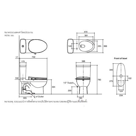 สุขภัณฑ์ 2 ชิ้น KOHLER K-25991X-0-C3-030 3/4.8L สีขาว_1