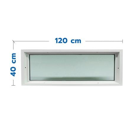 ช่องแสงหน้าต่างUPVC HOFFEN 120X40 ซม. สีขาว