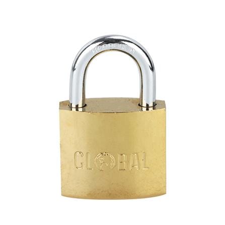 กุญแจสปริง GLOBAL 32 มม. สีทองเหลืองขัดเงา_0