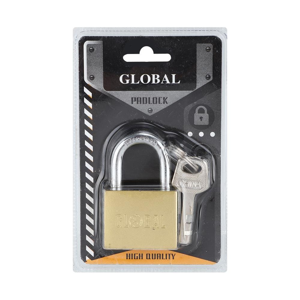 BALL BEARING PADLOCK GLOBAL 40MM POLISHED BRASS