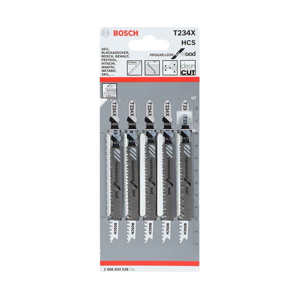 ใบเลื่อยจิ๊กซอ BOSCH T234X แพ็ก 5 ชิ้น