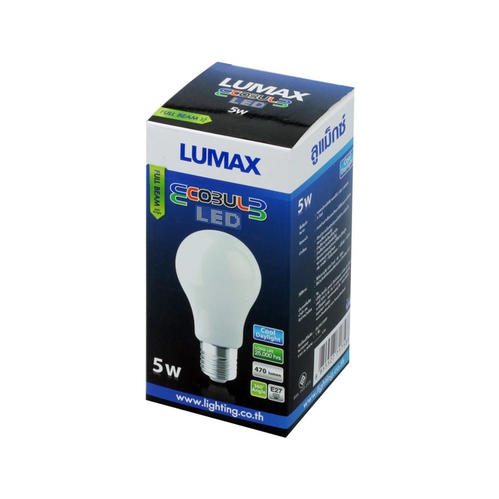 หลอด LED LUMAX A60 Full Beam 5 วัตต์ COOLDAYLIGHT E27