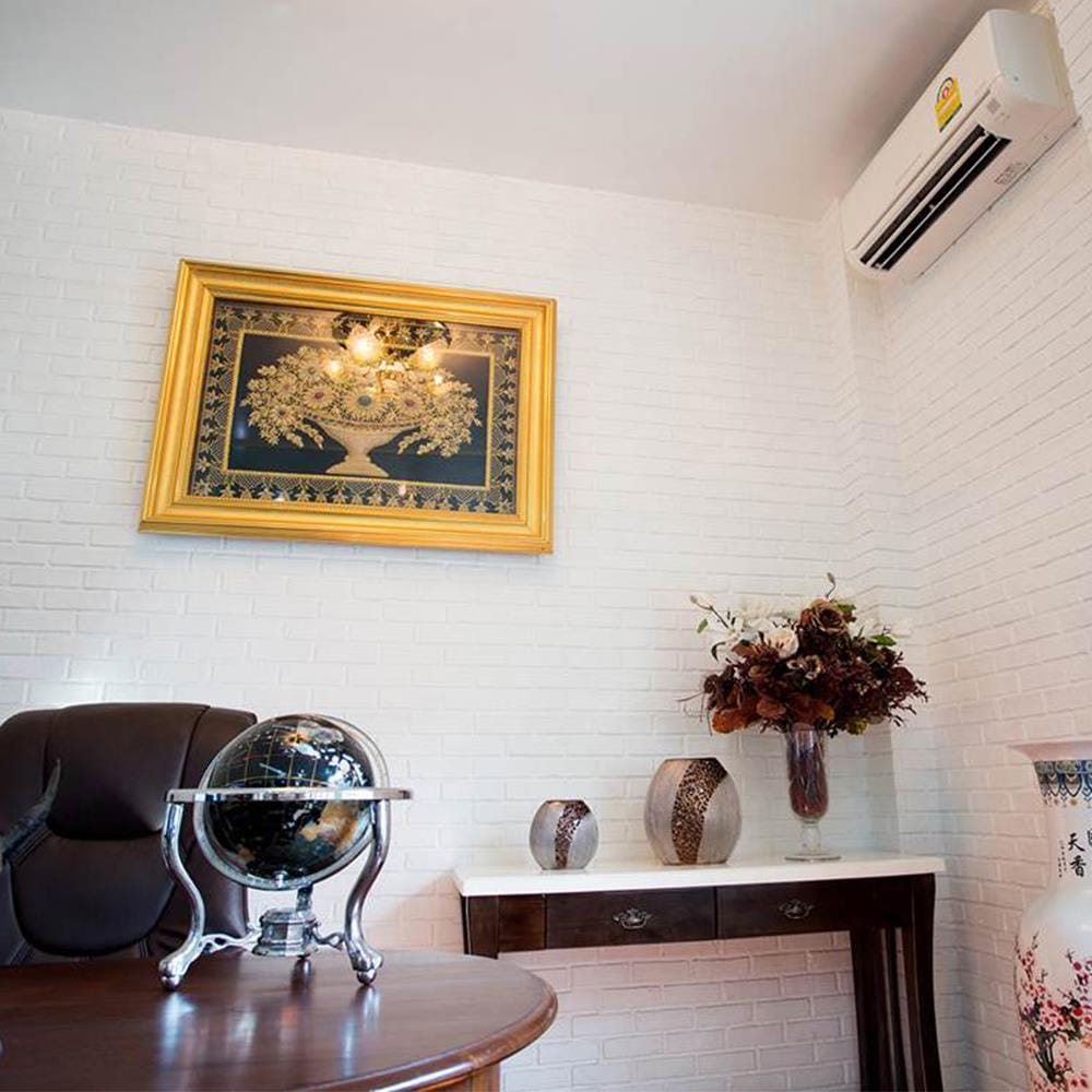 แผ่นตกแต่งผนัง MMWALL MB-WH 60x120x1 ซม. ลายอิฐขาว