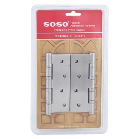บานพับ 4X3 นิ้ว X 1.8 มม. SOSO 4318 สีสเตนเลส (แพ็ก 4 ชิ้น)_3