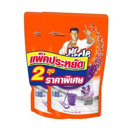 รีฟิลน้ำยาทำความสะอาดพื้น MR.MUSCLE 800ml แพ็ก 2 ชิ้น WILD LAVENDER_0