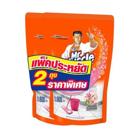 รีฟิลน้ำยาทำความสะอาดพื้น MR.MUSCLE 800ml แพ็ก 2 ชิ้น FLORAL PERFECTION_0