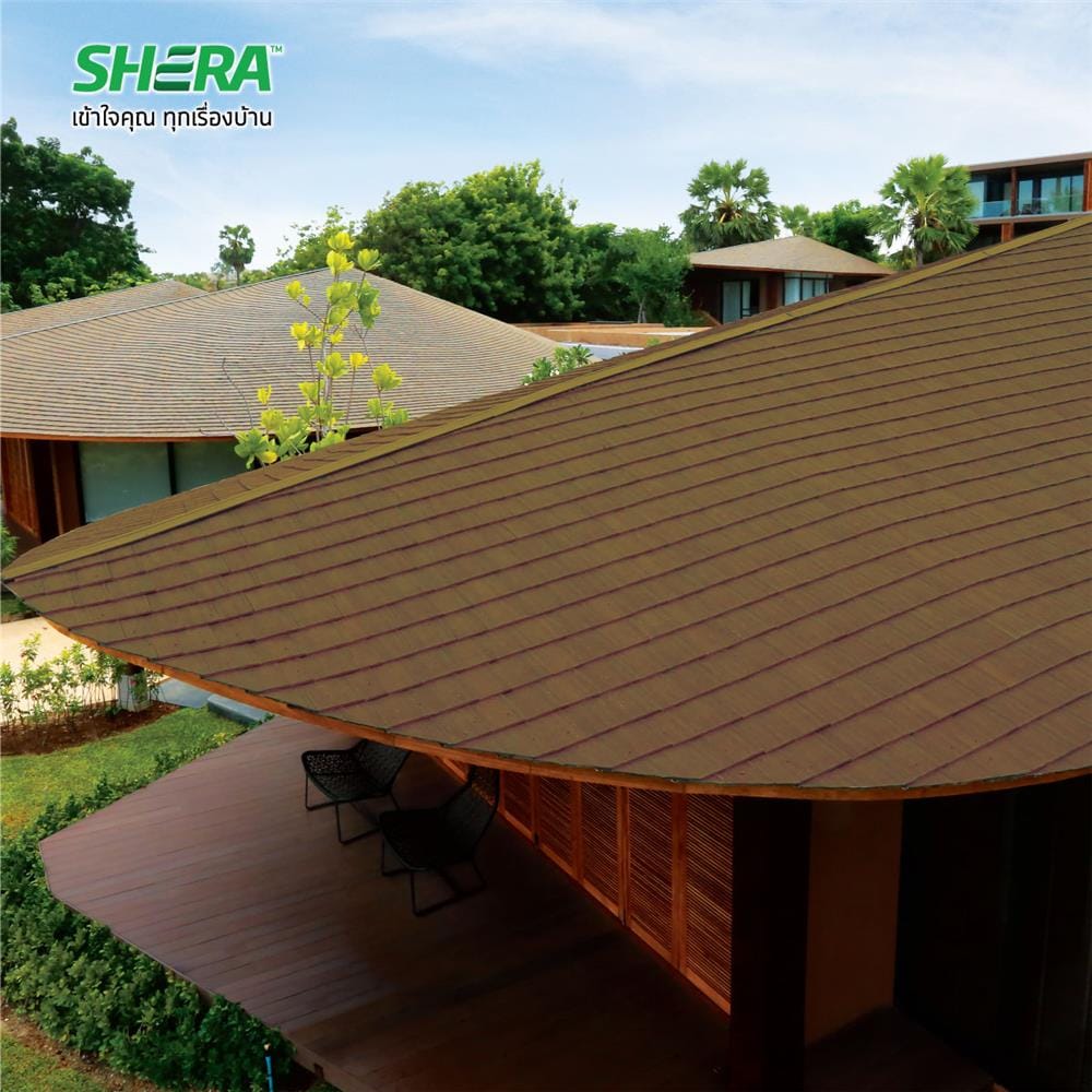 กระเบื้องหลังคา SHERA ซีดาร์เชค 35x20 ซม. สีบราวน์เชสนัท