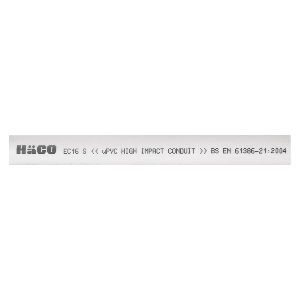 ท่อตรง PVC HACO 16MM EC16 2.90M  สีขาว