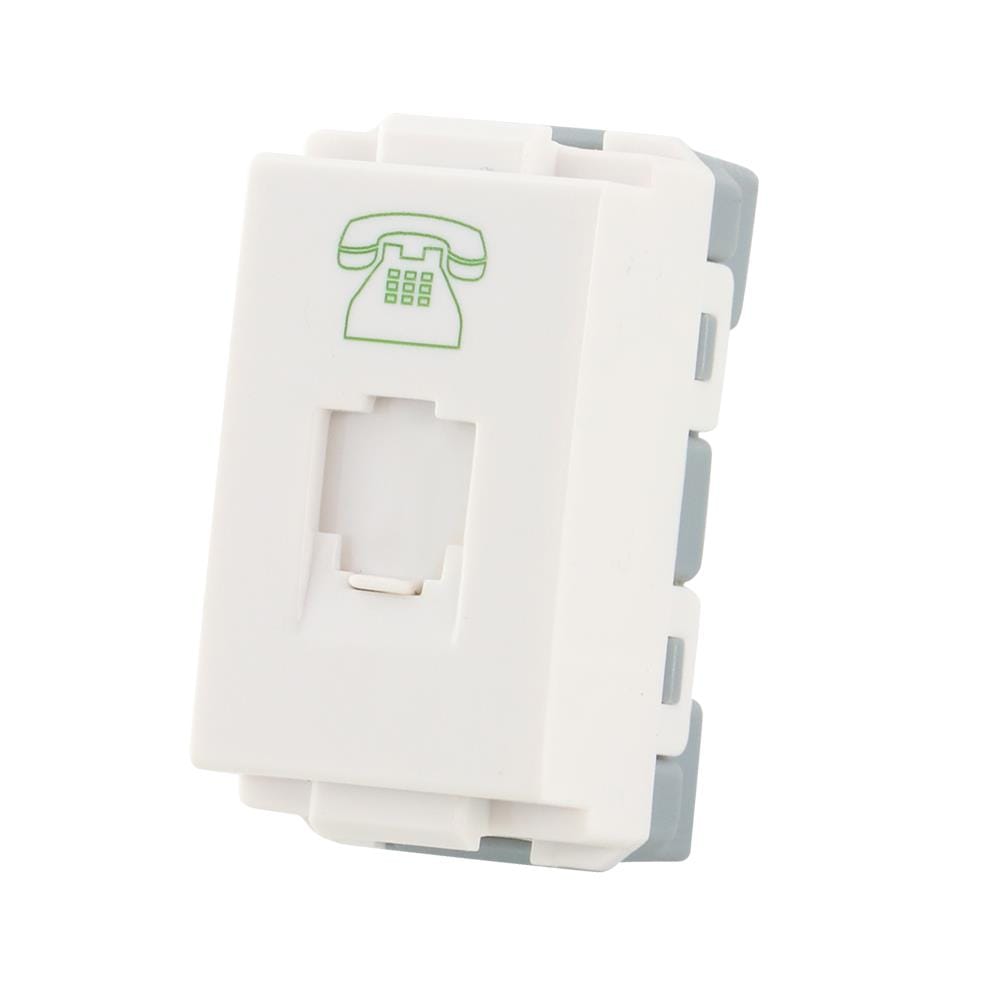 เต้ารับโทรศัพท์ HACO 6P/4C W8201TU สีขาว