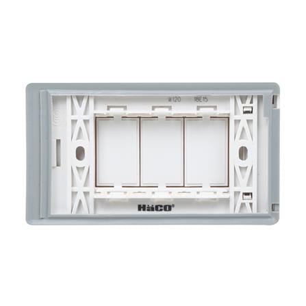 หน้ากากกันน้ำ HACO 3 ช่อง TJ-W120 สีขาว_3