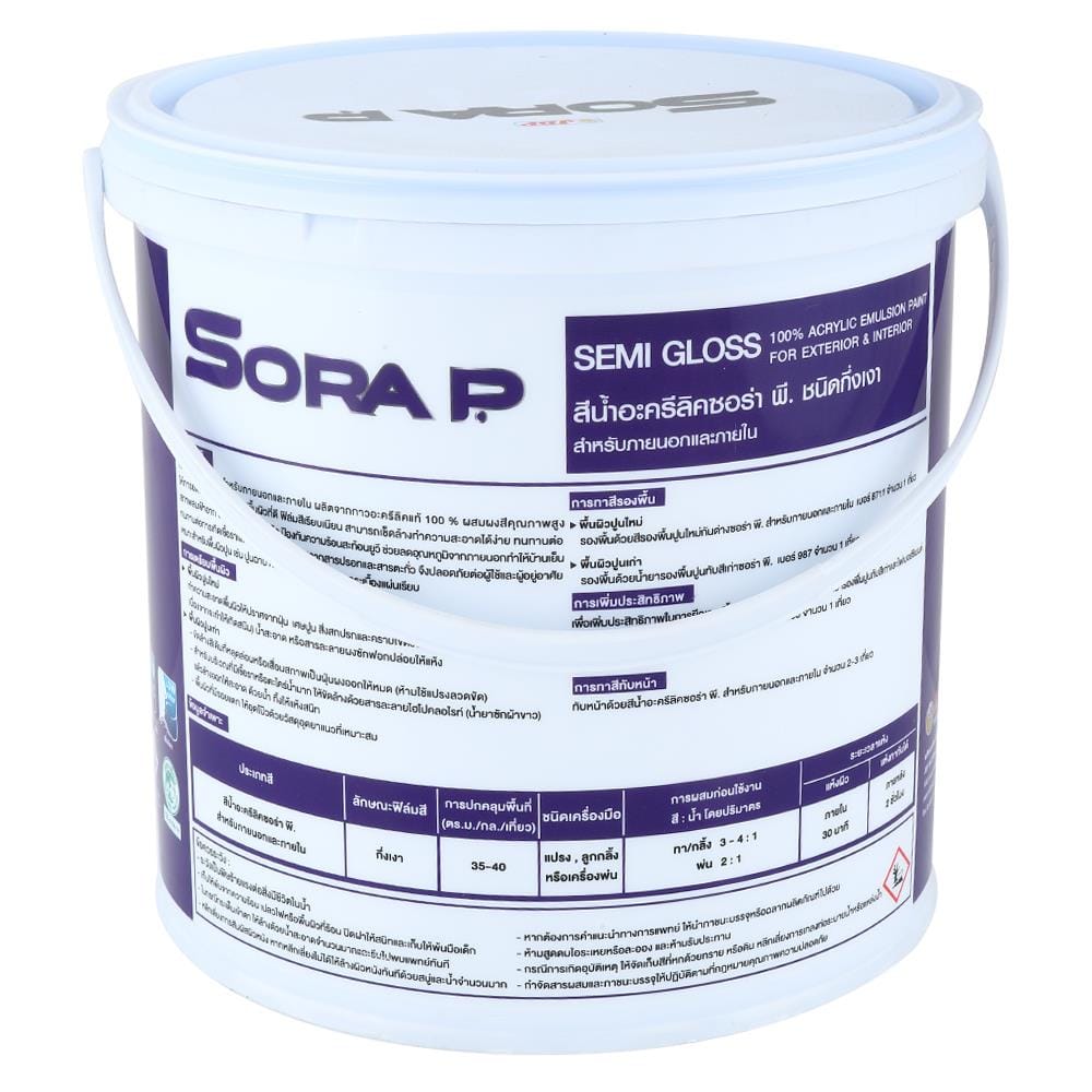 สีน้ำทาภายนอก ชนิดกึ่งเงา JBP SORA P BASE A 1 แกลลอน