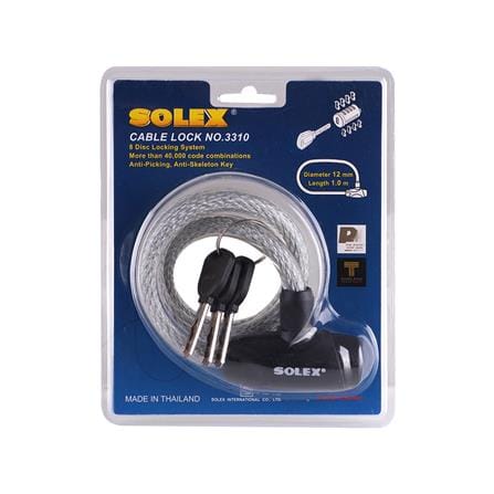 กุญแจจักรยาน SOLEX 3310 สีดำ_1