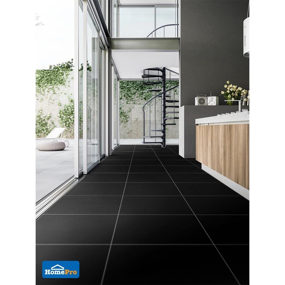 PORCELAIN  FLOOR TILE TARA 60x60CM TRIPLE BLACK 1.44M2