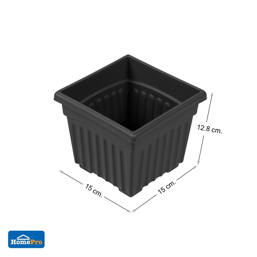 กระถางพลาสติก BABA BI-SQ-150 สี CHARCOAL
