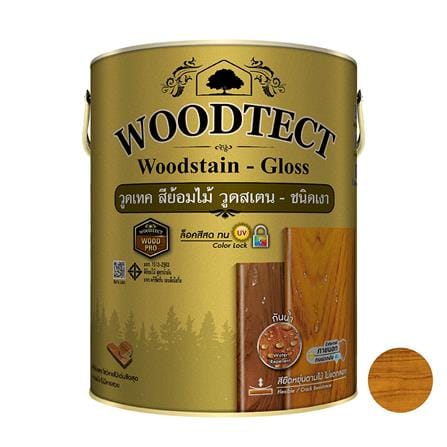 สีย้อมไม้ ชนิดเงา WOODTECT 106 สีสักล้านนา 1 แกลลอน
