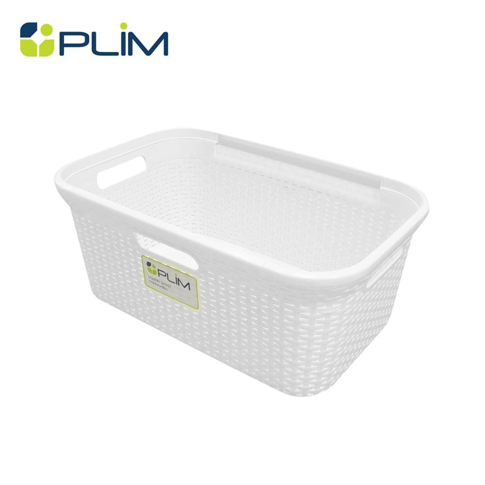 ตะกร้าผ้าเหลี่ยม PLIM 5988 สีขาว_1