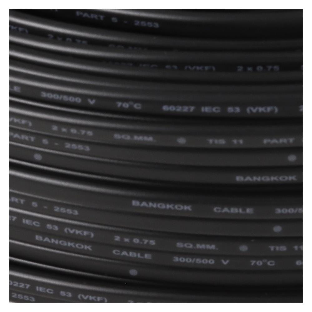 สายไฟ VKF IEC53 BCC 2x0.75ตร.มม 100 ม. สีดำ