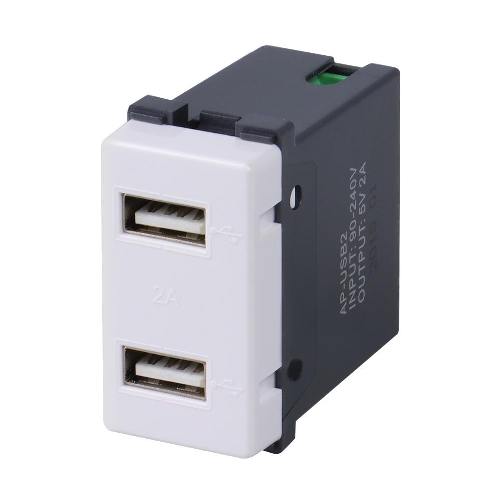 เต้ารับ USB HACO 1 ช่อง AP-USB2 2 แอมแปร์ สีขาว