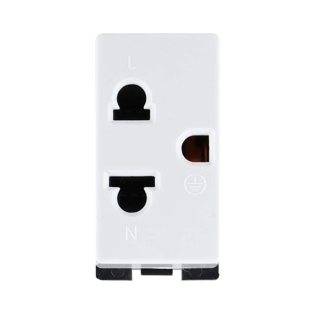 เต้ารับเดี่ยว 3 ขา HACO AP-E132 สีขาว