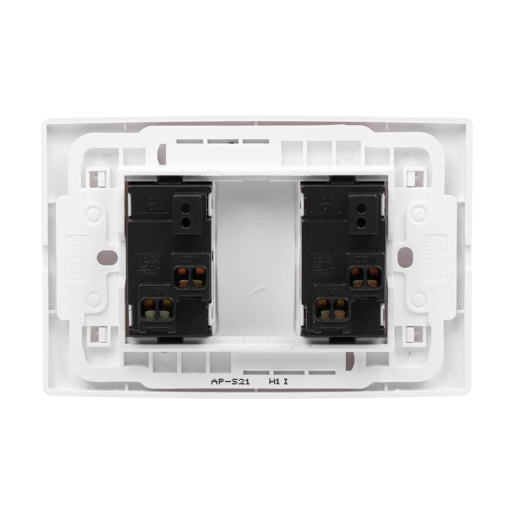 ชุดสวิตช์ 1 ทาง 2 ช่อง HACO AP-S21 สีขาว