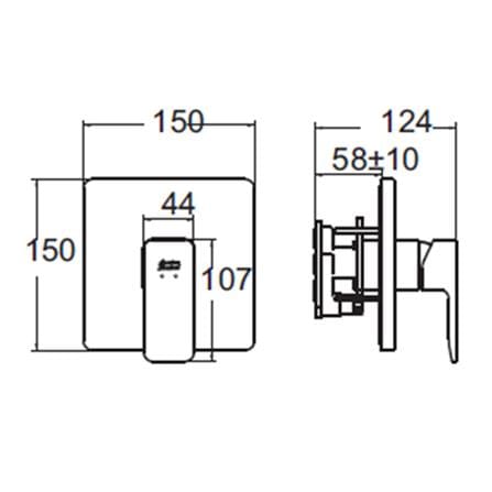 วาล์วฝังกำแพงผสม AMERICAN STANDARD A-1322-500B_1