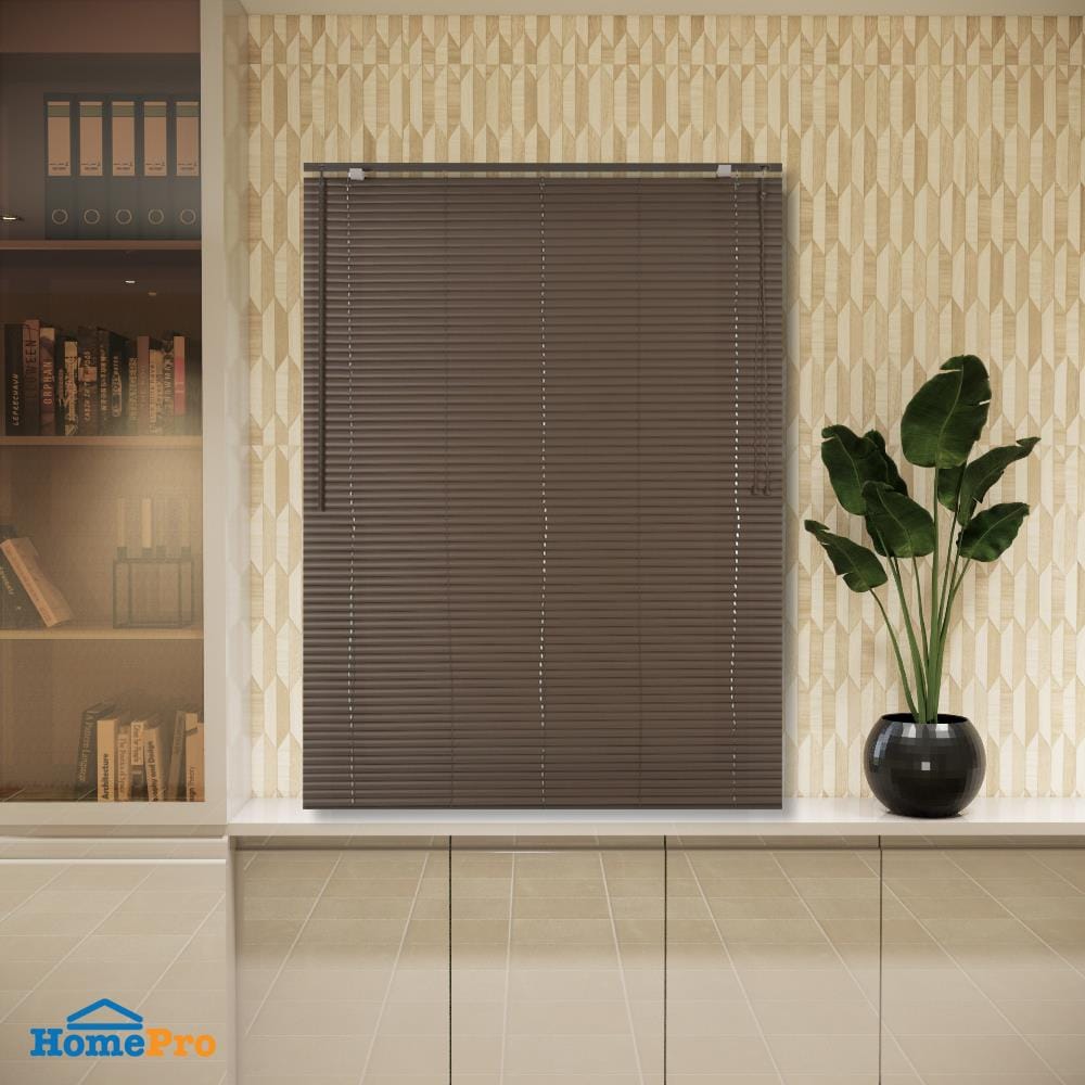 VINYL VENETIAN BLIND HOME LIVING STYLE 120X160CM DARK BROWN