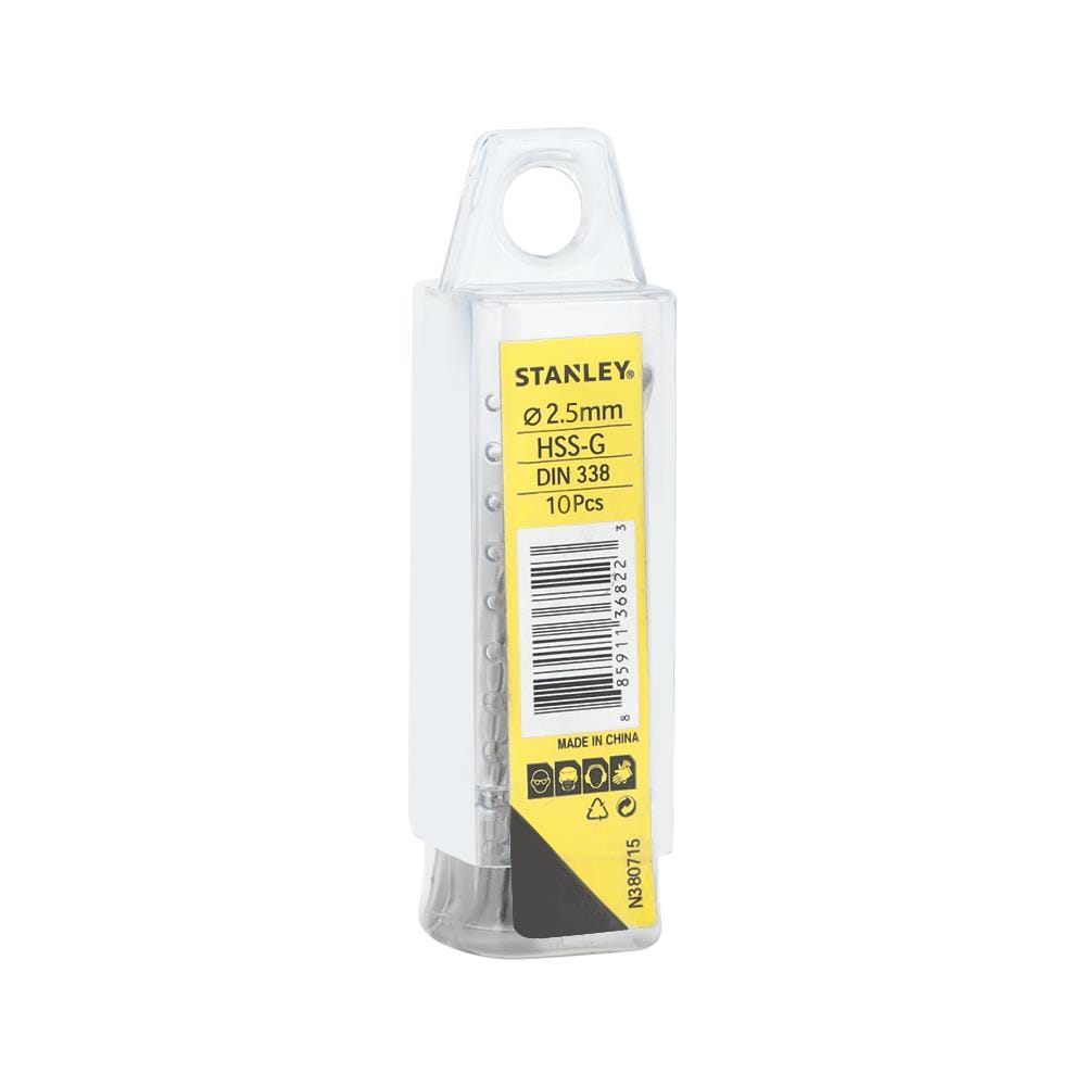 ดอกเจาะเหล็ก HIGH SPEED STANLEY 2.5 มม.แพ็ก 10 ชิ้น