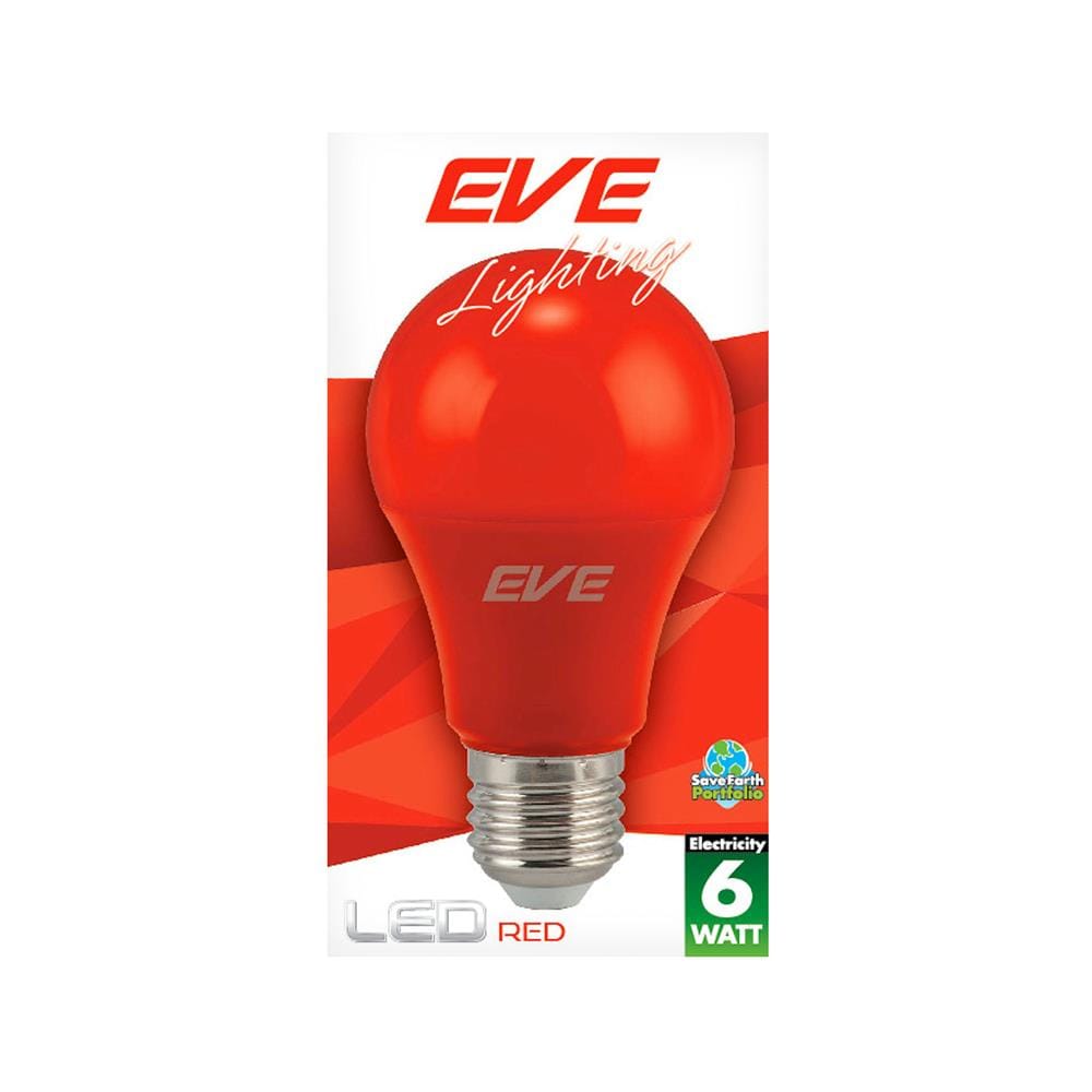 หลอด LED EVE A60 15000HR 6 วัตต์ สีแดง E27