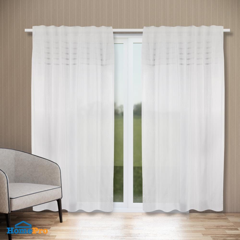 ผ้าม่านโปร่งซ่อนหู HOME LIVING STYLE DITTO 140X220 ซม. สีขาว