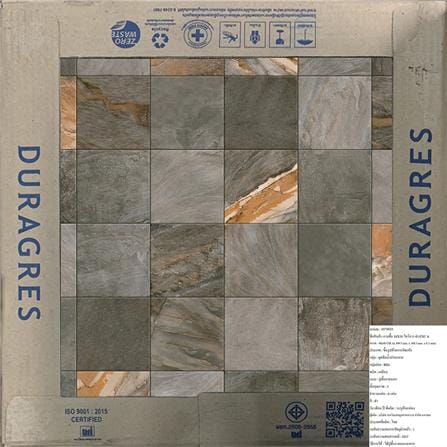กระเบื้องพื้น 16x16 นิ้ว DURAGRES ไอโอวา ดำ EXC A_5