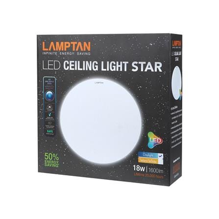 ไฟเพดาน LED LAMPTAN STAR 12 นิ้ว 18 วัตต์ DAYLIGHT สีขาว_2