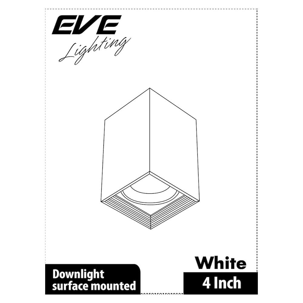ดาวน์ไลท์ EVE EL-04002 552456 4 นิ้ว สีขาว เหลี่ยม