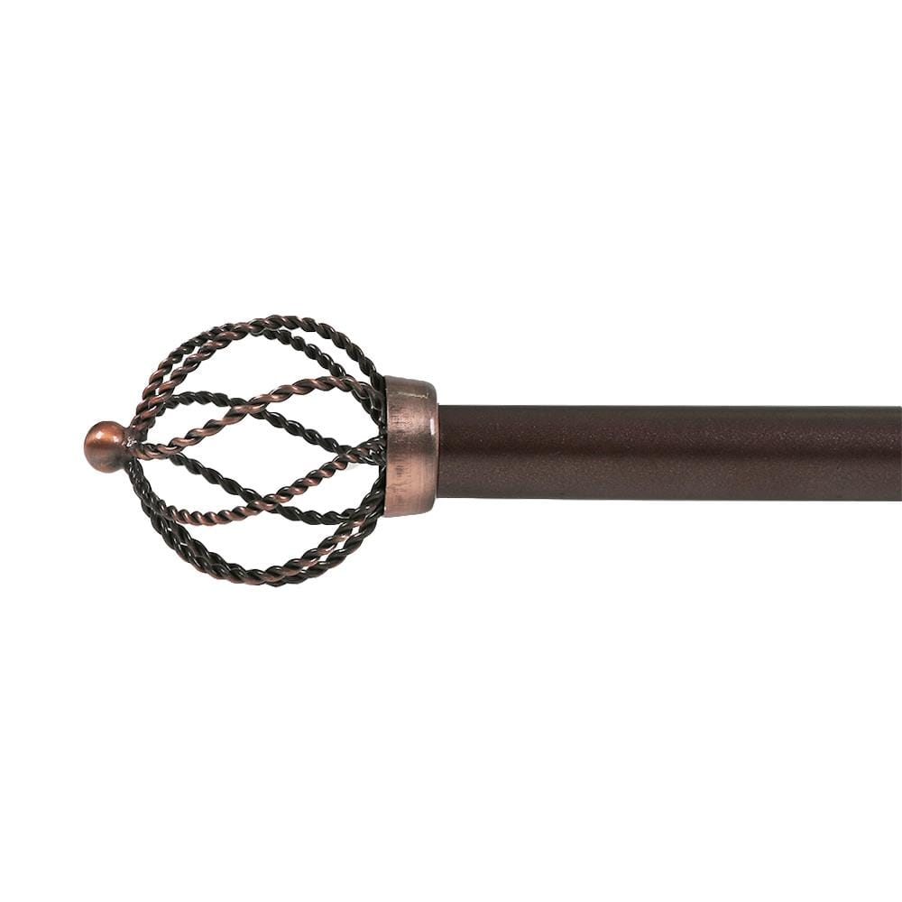 STEEL TENSION ROD HOME LIVING STYLE TWIST 110-210CM BROWN
