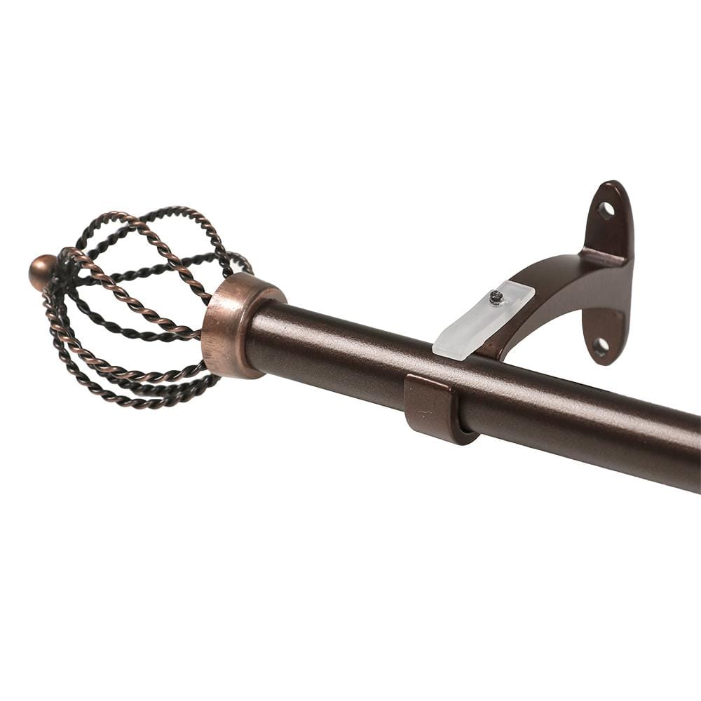 STEEL TENSION ROD HOME LIVING STYLE TWIST 110-210CM BROWN