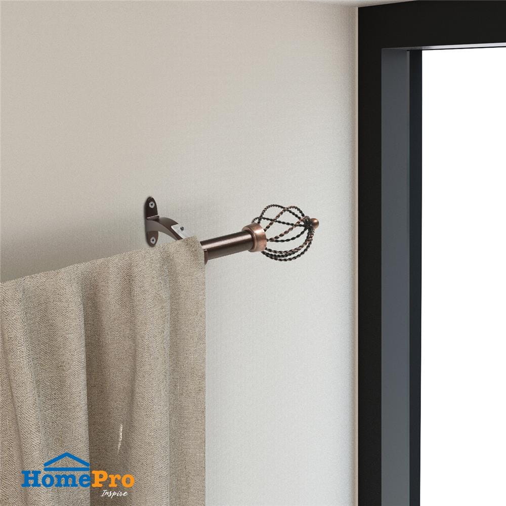 STEEL TENSION ROD HOME LIVING STYLE TWIST 110-210CM BROWN