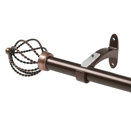 STEEL TENSION ROD HOME LIVING STYLE TWIST 110-210CM BROWN_2