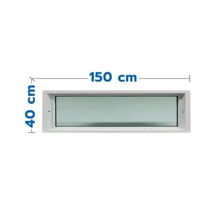 ช่องแสงหน้าต่าง UPVC HOFFEN 150x40 ซม. สีขาว_0