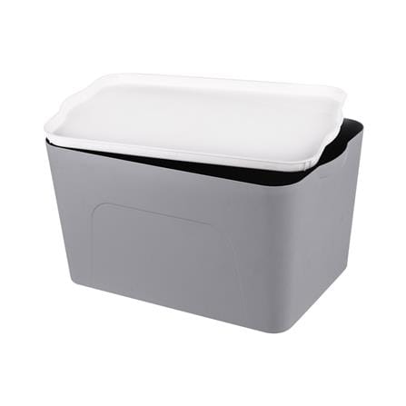 กล่องเก็บของ STACKO LARZE ไซส์ L 44.5x30x24 ซม. สีเทา ฝาขาว_2