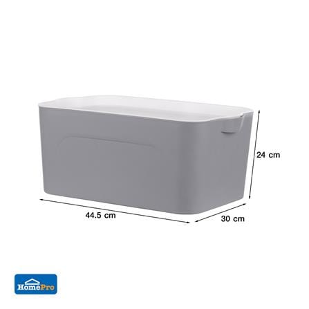 กล่องเก็บของ STACKO LARZE ไซส์ L 44.5x30x24 ซม. สีเทา ฝาขาว_5