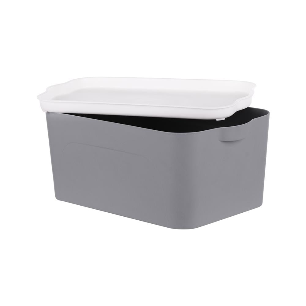 STORAGE BOX STACKO LARZE S 32X21X14CM GRAY/WHITE LID