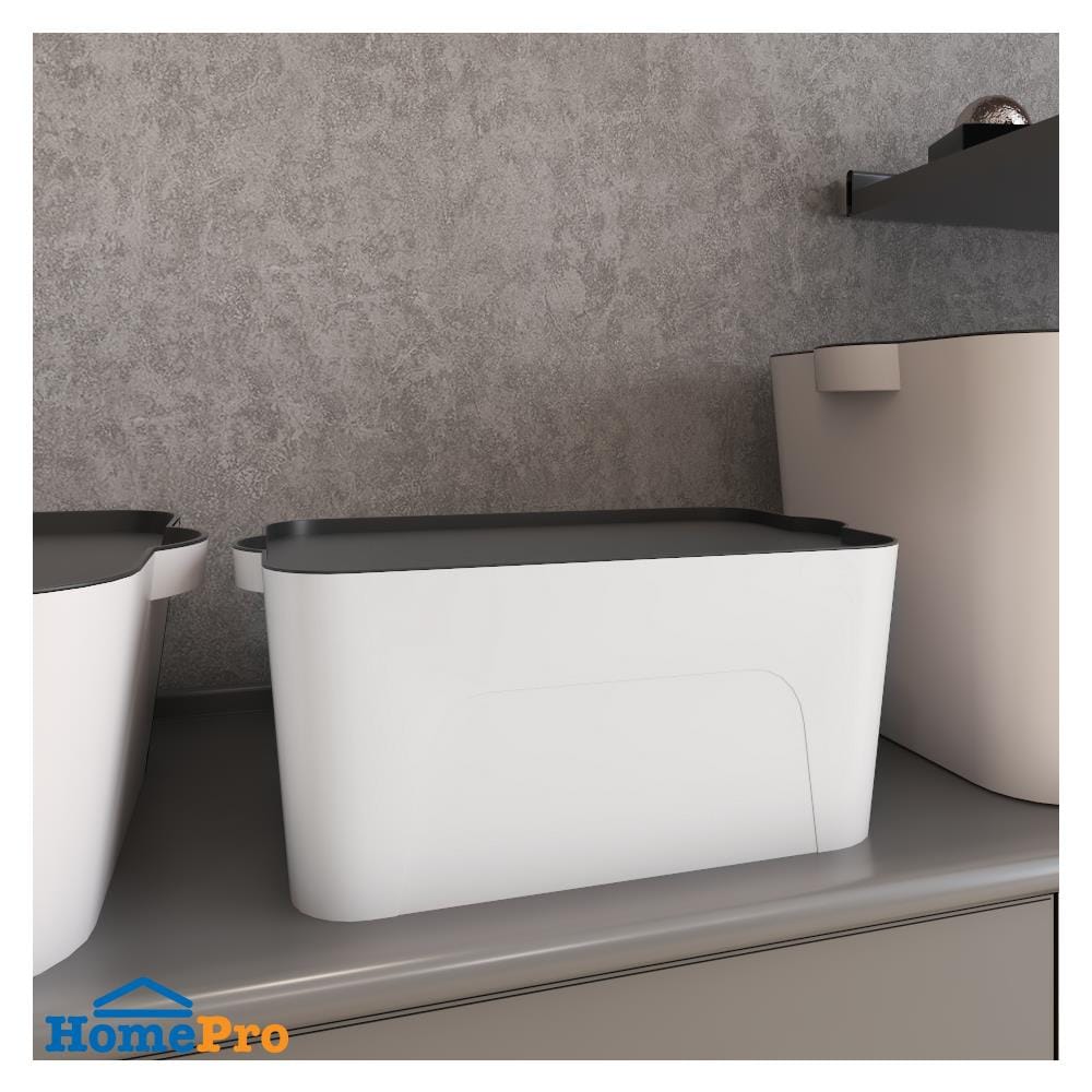 STORAGE BOX STACKO LARZE S 32X21X14CM WHITE/GRAY LID