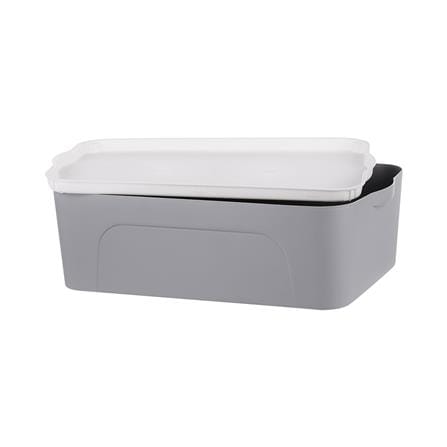 กล่องเก็บของ STACKO LARZE ไซส์ M 44.5x30x14 ซม. สีเทา ฝาขาว_2