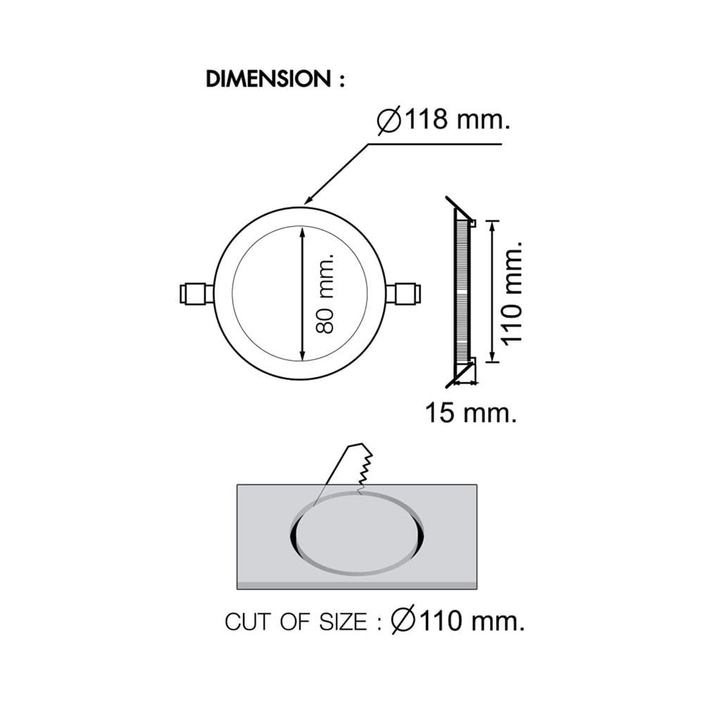 ดาวน์ไลท์ LED RACER NANO-D 4.6 นิ้ว 6 วัตต์ WARM WHITE สีขาว