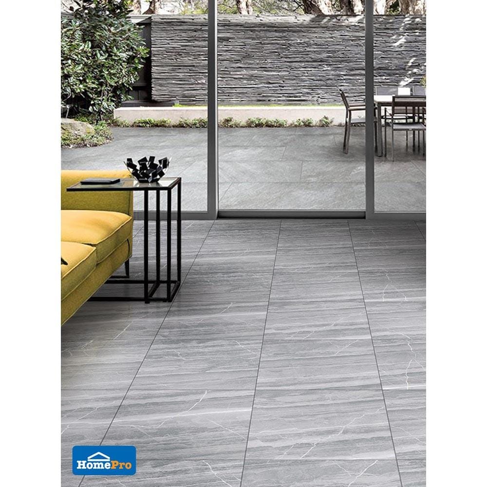 กระเบื้องพื้นพอร์ซเลน  16x16 นิ้ว COTTO ฮาร์โมไนซ์ สโตน เทาอ่อน PM