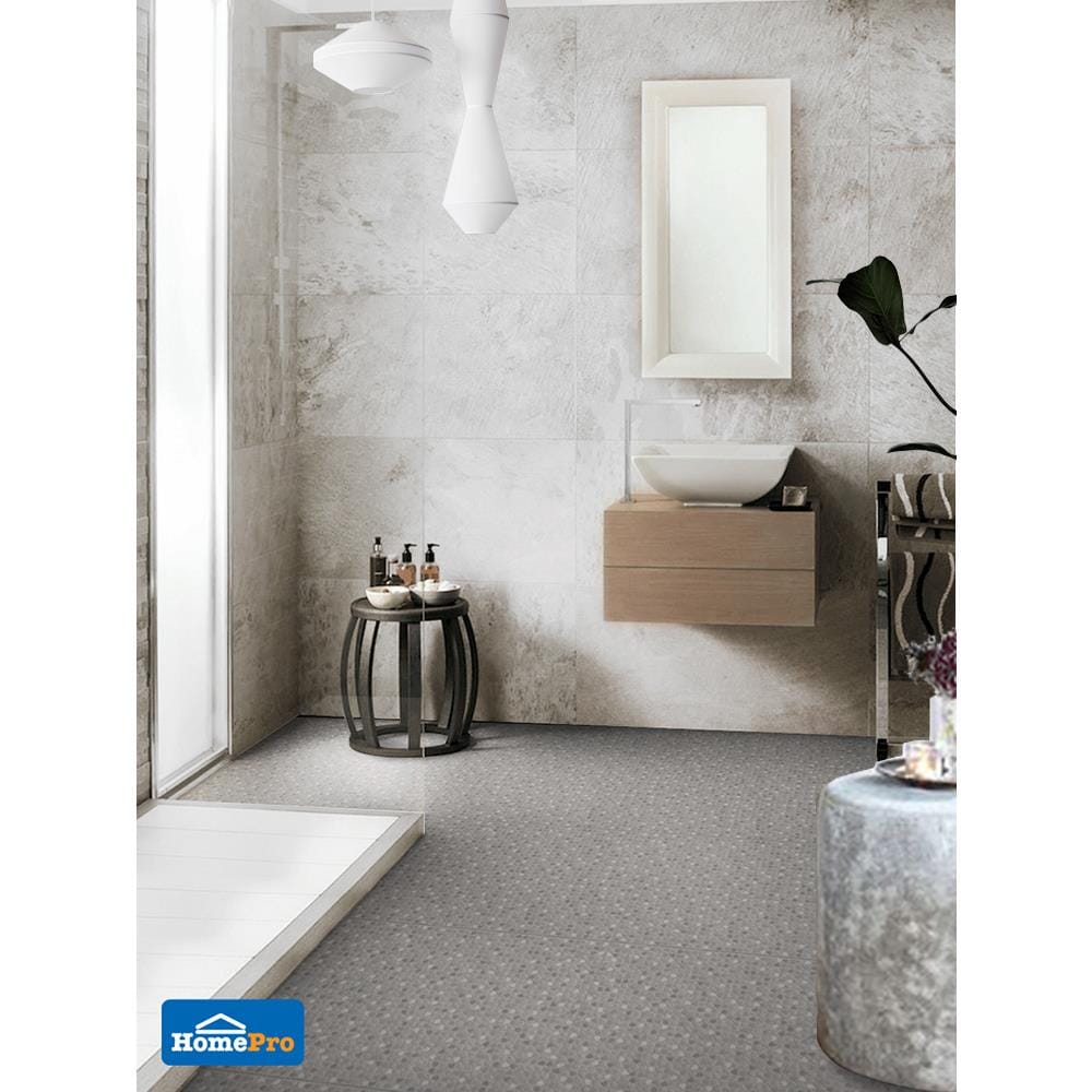 กระเบื้องพื้นพอร์ซเลน  16x16 นิ้ว COTTO ฮัมเบิ้ล ร็อค เทา PM 0.96 ตร.ม.