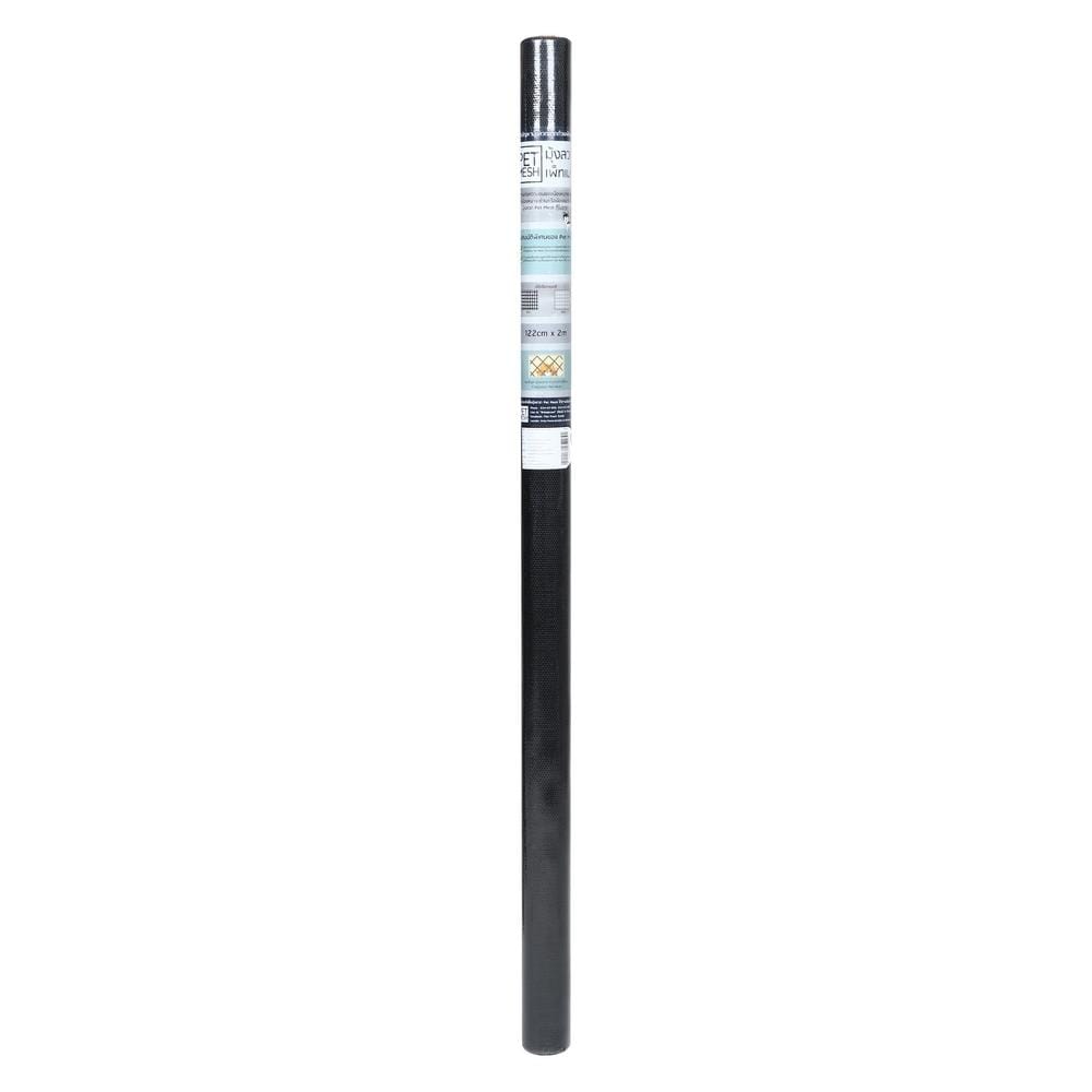มุ้งลวดใยสังเคราะห์ เคลือบ PVC PET MESH 122 CM X 2 ม. สีดำ