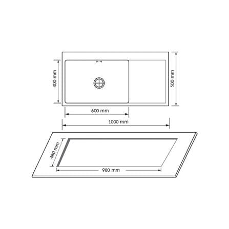 ซิงค์ฝังสแควร์ 1หลุม 1ที่พัก AXIA TRITON 10050 สเตนเลส_3